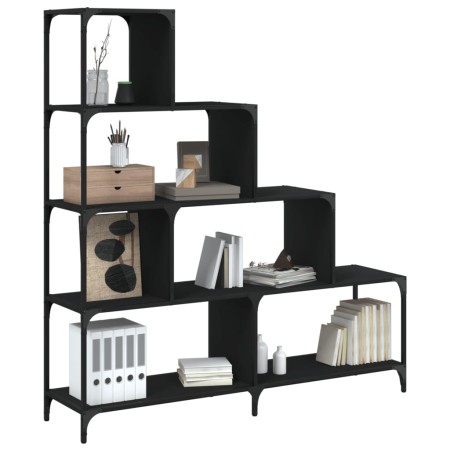 vidaXL Bücherregal 4 Etagen Schwarz 139x33,5x149 cm Holzwerkstoff