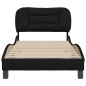 vidaXL Bettgestell mit Kopfteil Schwarz 90x200 cm Stoff vidaXL Bettgestell mit Kopfteil Schwarz 90x200 cm Stoff