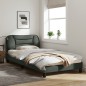 vidaXL Bettgestell mit Kopfteil Dunkelgrau 100x200 cm Stoff vidaXL Bettgestell mit Kopfteil Dunkelgrau 100x200 cm Stoff
