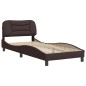 vidaXL Bettgestell mit Kopfteil Dunkelbraun 80x200 cm Stoff vidaXL Bettgestell mit Kopfteil Dunkelbraun 80x200 cm Stoff