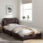 vidaXL Bettgestell mit Kopfteil Dunkelbraun 80x200 cm Stoff vidaXL Bettgestell mit Kopfteil Dunkelbraun 80x200 cm Stoff