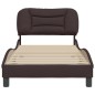 vidaXL Bettgestell mit Kopfteil Dunkelbraun 80x200 cm Stoff vidaXL Bettgestell mit Kopfteil Dunkelbraun 80x200 cm Stoff