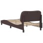 vidaXL Bettgestell mit Kopfteil Dunkelbraun 80x200 cm Stoff vidaXL Bettgestell mit Kopfteil Dunkelbraun 80x200 cm Stoff