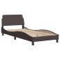 vidaXL Bettgestell mit Kopfteil Dunkelbraun 80x200 cm Stoff vidaXL Bettgestell mit Kopfteil Dunkelbraun 80x200 cm Stoff