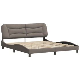 vidaXL Bettgestell mit Kopfteil Taupe 180x200 cm Stoff