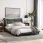 vidaXL Bettgestell mit Kopfteil Dunkelgrau 140x200 cm Stoff vidaXL Bettgestell mit Kopfteil Dunkelgrau 140x200 cm Stoff