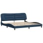 vidaXL Bettgestell mit Kopfteil Blau 200x200 cm Stoff vidaXL Bettgestell mit Kopfteil Blau 200x200 cm Stoff