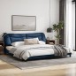 vidaXL Bettgestell mit Kopfteil Blau 200x200 cm Stoff vidaXL Bettgestell mit Kopfteil Blau 200x200 cm Stoff