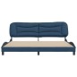 vidaXL Bettgestell mit Kopfteil Blau 200x200 cm Stoff vidaXL Bettgestell mit Kopfteil Blau 200x200 cm Stoff