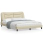 vidaXL Bettgestell mit Kopfteil Creme 160x200 cm Stoff vidaXL Bettgestell mit Kopfteil Creme 160x200 cm Stoff