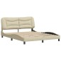 vidaXL Bettgestell mit Kopfteil Creme 160x200 cm Stoff vidaXL Bettgestell mit Kopfteil Creme 160x200 cm Stoff