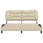 vidaXL Bettgestell mit Kopfteil Creme 160x200 cm Stoff vidaXL Bettgestell mit Kopfteil Creme 160x200 cm Stoff