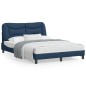 vidaXL Bettgestell mit Kopfteil Blau 140x200 cm Stoff vidaXL Bettgestell mit Kopfteil Blau 140x200 cm Stoff