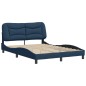 vidaXL Bettgestell mit Kopfteil Blau 140x200 cm Stoff vidaXL Bettgestell mit Kopfteil Blau 140x200 cm Stoff