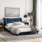 vidaXL Bettgestell mit Kopfteil Blau 140x200 cm Stoff vidaXL Bettgestell mit Kopfteil Blau 140x200 cm Stoff