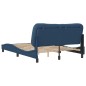vidaXL Bettgestell mit Kopfteil Blau 140x200 cm Stoff vidaXL Bettgestell mit Kopfteil Blau 140x200 cm Stoff