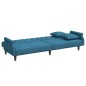vidaXL Schlafsofa 2-Sitzer mit Kissen und Fußhocker Blau Samt vidaXL Schlafsofa 2-Sitzer mit Kissen und Fußhocker Blau Samt