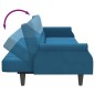 vidaXL Schlafsofa 2-Sitzer mit Kissen und Fußhocker Blau Samt vidaXL Schlafsofa 2-Sitzer mit Kissen und Fußhocker Blau Samt