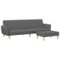 vidaXL Schlafsofa 2-Sitzer mit Fußhocker Dunkelgrau Stoff vidaXL Schlafsofa 2-Sitzer mit Fußhocker Dunkelgrau Stoff