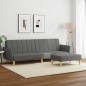 vidaXL Schlafsofa 2-Sitzer mit Fußhocker Dunkelgrau Stoff vidaXL Schlafsofa 2-Sitzer mit Fußhocker Dunkelgrau Stoff