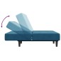 vidaXL Schlafsofa 2-Sitzer mit Fußhocker Blau Samt vidaXL Schlafsofa 2-Sitzer mit Fußhocker Blau Samt