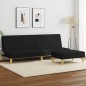 vidaXL Schlafsofa 2-Sitzer mit Fußhocker Schwarz Stoff vidaXL Schlafsofa 2-Sitzer mit Fußhocker Schwarz Stoff
