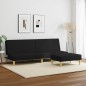 vidaXL Schlafsofa 2-Sitzer mit Fußhocker Schwarz Stoff vidaXL Schlafsofa 2-Sitzer mit Fußhocker Schwarz Stoff
