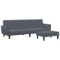vidaXL Schlafsofa 2-Sitzer mit Fußhocker Dunkelgrau Samt vidaXL Schlafsofa 2-Sitzer mit Fußhocker Dunkelgrau Samt