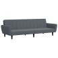 vidaXL Schlafsofa 2-Sitzer mit Fußhocker Dunkelgrau Samt vidaXL Schlafsofa 2-Sitzer mit Fußhocker Dunkelgrau Samt