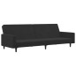 vidaXL Schlafsofa 2-Sitzer mit Fußhocker Schwarz Samt vidaXL Schlafsofa 2-Sitzer mit Fußhocker Schwarz Samt