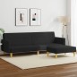 vidaXL Schlafsofa 2-Sitzer mit Fußhocker Schwarz Stoff vidaXL Schlafsofa 2-Sitzer mit Fußhocker Schwarz Stoff