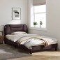 vidaXL Bettgestell mit Kopfteil Dunkelbraun 100x200 cm Stoff vidaXL Bettgestell mit Kopfteil Dunkelbraun 100x200 cm Stoff