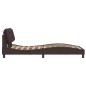 vidaXL Bettgestell mit Kopfteil Dunkelbraun 100x200 cm Stoff vidaXL Bettgestell mit Kopfteil Dunkelbraun 100x200 cm Stoff