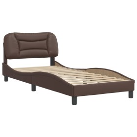 vidaXL Bettgestell mit Kopfteil Braun 80x200 cm Kunstleder