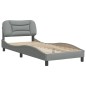 vidaXL Bettgestell mit Kopfteil Hellgrau 90x190 cm Stoff vidaXL Bettgestell mit Kopfteil Hellgrau 90x190 cm Stoff