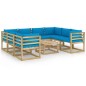 9-tlg. Garten-Lounge-Set mit Kissen Imprägniertes Kiefernholz 9-tlg. Garten-Lounge-Set mit Kissen Imprägniertes Kiefernholz