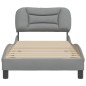vidaXL Bettgestell mit Kopfteil Hellgrau 90x190 cm Stoff vidaXL Bettgestell mit Kopfteil Hellgrau 90x190 cm Stoff