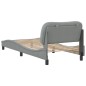 vidaXL Bettgestell mit Kopfteil Hellgrau 90x190 cm Stoff vidaXL Bettgestell mit Kopfteil Hellgrau 90x190 cm Stoff