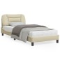 vidaXL Bettgestell mit Kopfteil Creme 90x200 cm Stoff vidaXL Bettgestell mit Kopfteil Creme 90x200 cm Stoff