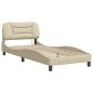 vidaXL Bettgestell mit Kopfteil Creme 90x200 cm Stoff vidaXL Bettgestell mit Kopfteil Creme 90x200 cm Stoff