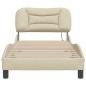 vidaXL Bettgestell mit Kopfteil Creme 90x200 cm Stoff vidaXL Bettgestell mit Kopfteil Creme 90x200 cm Stoff
