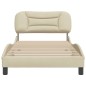 vidaXL Bettgestell mit Kopfteil Creme 100x200 cm Stoff
