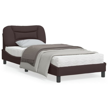 vidaXL Bettgestell mit Kopfteil Dunkelbraun 90x190 cm Stoff