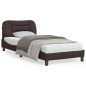 vidaXL Bettgestell mit Kopfteil Dunkelbraun 90x190 cm Stoff vidaXL Bettgestell mit Kopfteil Dunkelbraun 90x190 cm Stoff