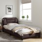 vidaXL Bettgestell mit Kopfteil Dunkelbraun 90x190 cm Stoff vidaXL Bettgestell mit Kopfteil Dunkelbraun 90x190 cm Stoff