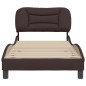 vidaXL Bettgestell mit Kopfteil Dunkelbraun 90x190 cm Stoff vidaXL Bettgestell mit Kopfteil Dunkelbraun 90x190 cm Stoff