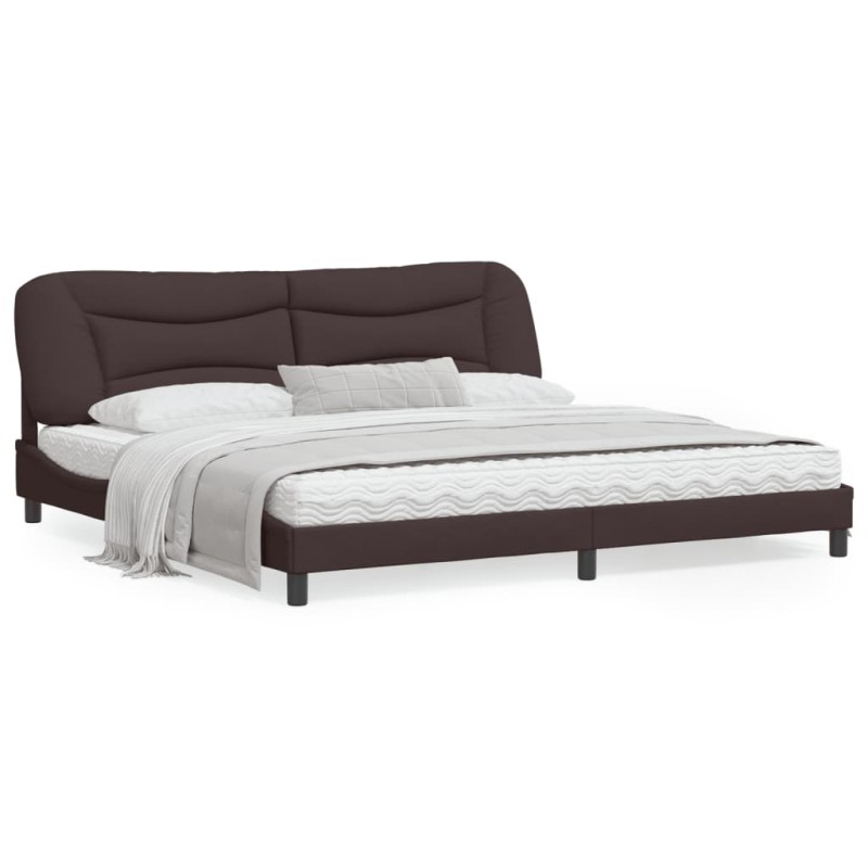 vidaXL Bettgestell mit Kopfteil Dunkelbraun 200x200 cm Stoff vidaXL Bettgestell mit Kopfteil Dunkelbraun 200x200 cm Stoff