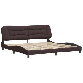 vidaXL Bettgestell mit Kopfteil Dunkelbraun 200x200 cm Stoff