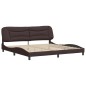 vidaXL Bettgestell mit Kopfteil Dunkelbraun 200x200 cm Stoff vidaXL Bettgestell mit Kopfteil Dunkelbraun 200x200 cm Stoff