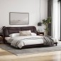 vidaXL Bettgestell mit Kopfteil Dunkelbraun 200x200 cm Stoff vidaXL Bettgestell mit Kopfteil Dunkelbraun 200x200 cm Stoff
